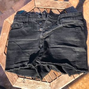 Black denim shorts